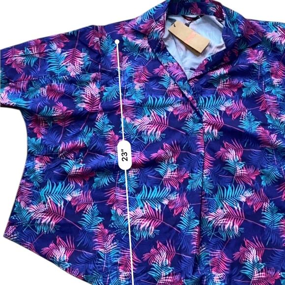 Red Brand Colorful Tropical palm print Hawaiian  Shirt NEW Size small - Picture 10 of 11